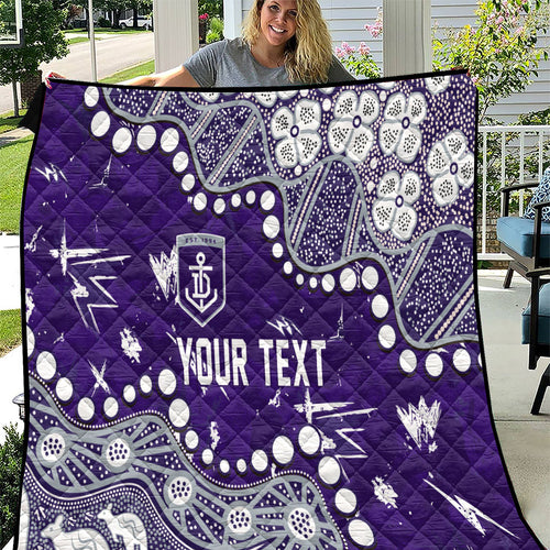 Personalized Fremantle Dockers Quilt Aboriginal Pattern with Graffiti Style