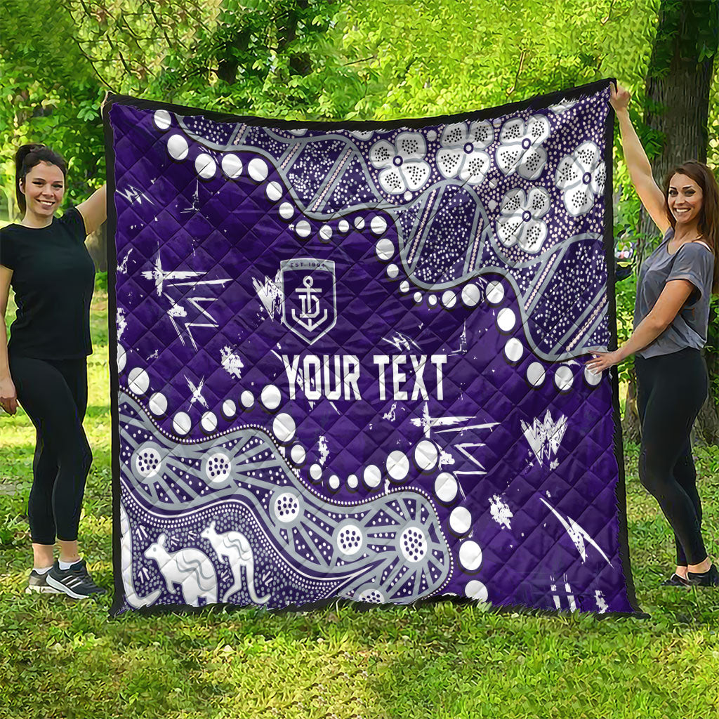 Personalized Fremantle Dockers Quilt Aboriginal Pattern with Graffiti Style