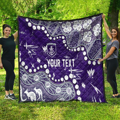 Personalized Fremantle Dockers Quilt Aboriginal Pattern with Graffiti Style
