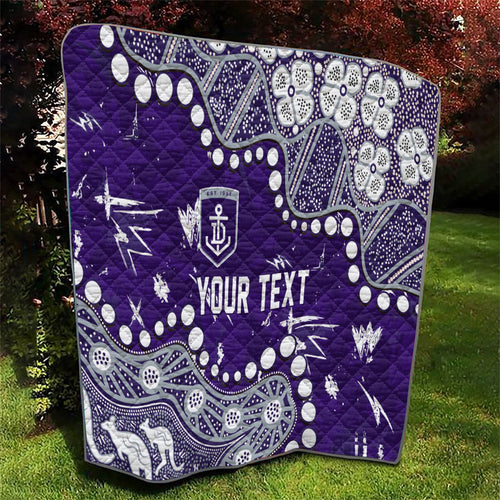 Personalized Fremantle Dockers Quilt Aboriginal Pattern with Graffiti Style