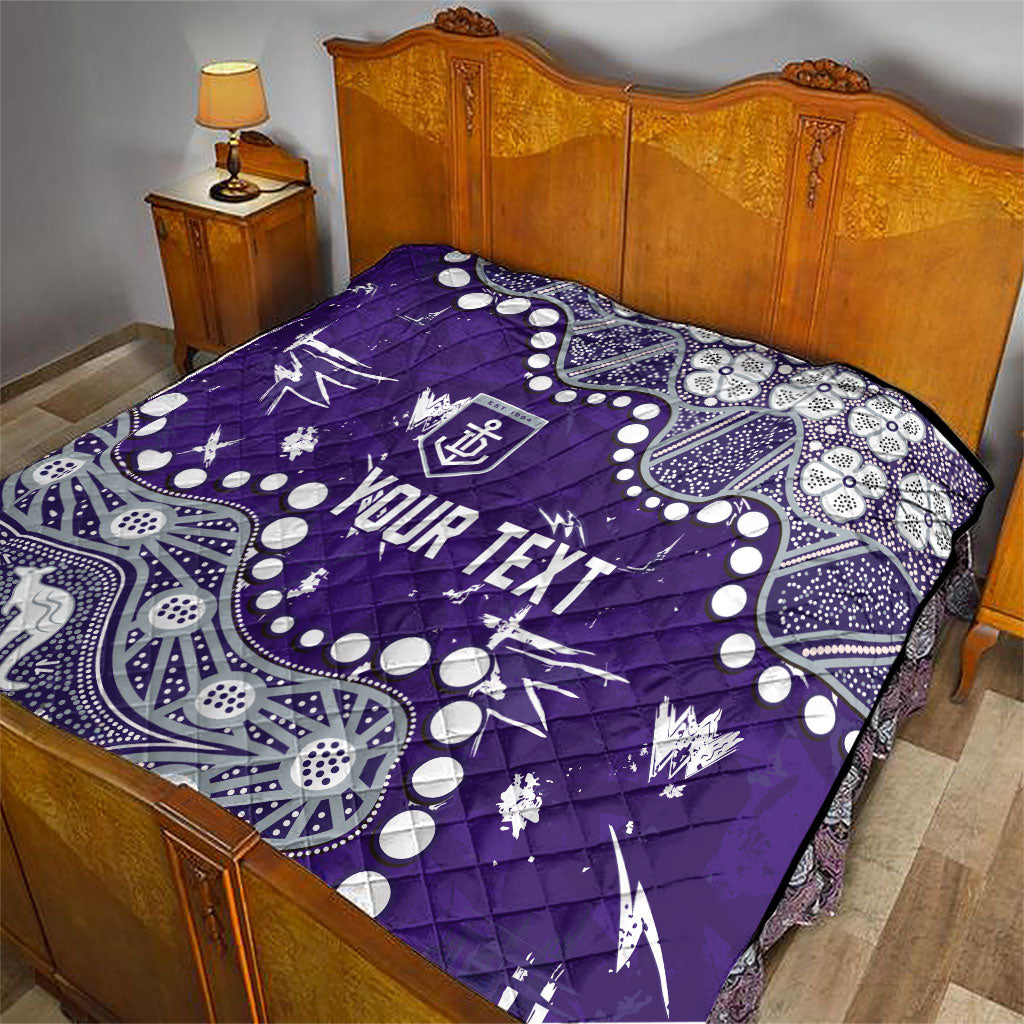 Personalized Fremantle Dockers Quilt Aboriginal Pattern with Graffiti Style