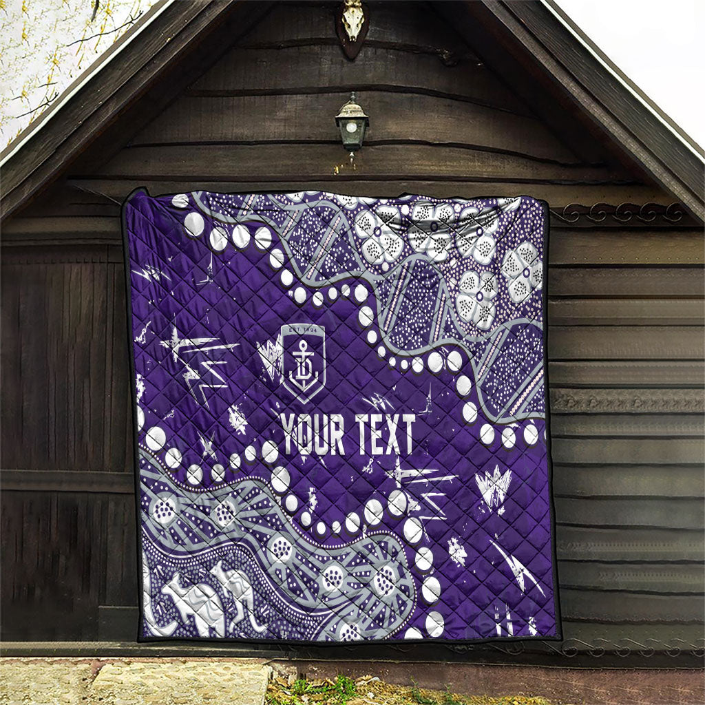Personalized Fremantle Dockers Quilt Aboriginal Pattern with Graffiti Style