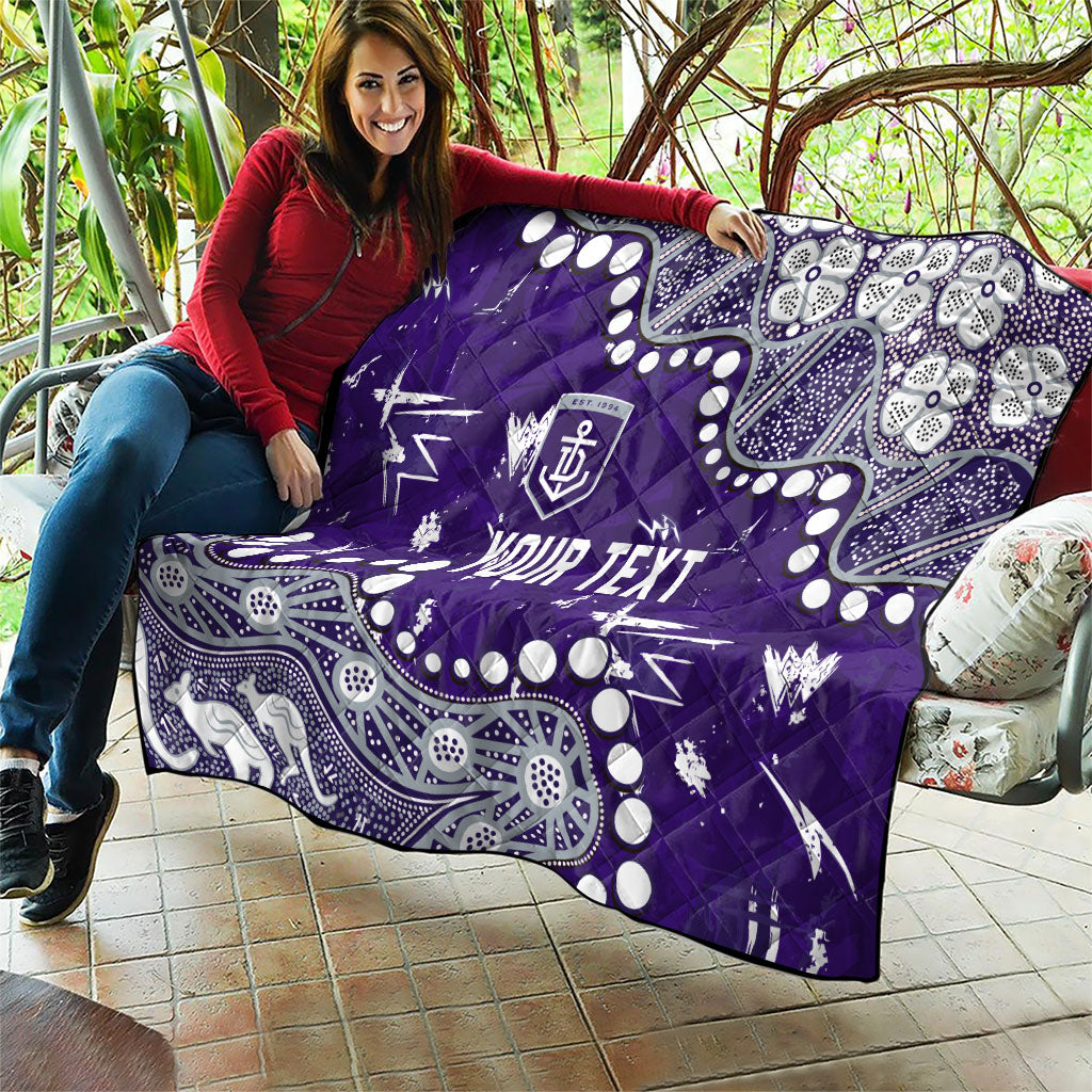 Personalized Fremantle Dockers Quilt Aboriginal Pattern with Graffiti Style