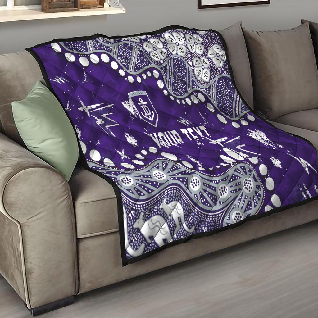 Personalized Fremantle Dockers Quilt Aboriginal Pattern with Graffiti Style