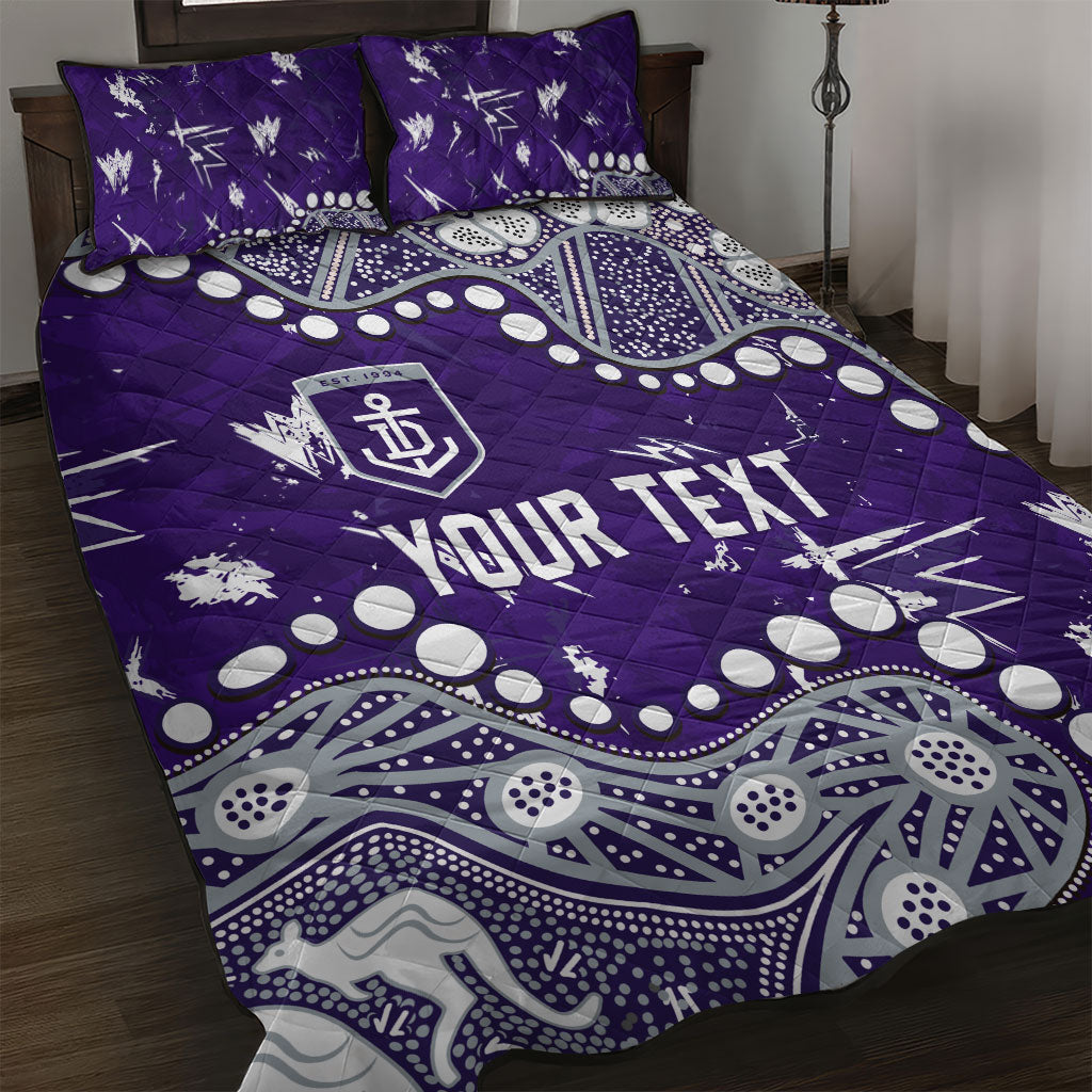 Personalized Fremantle Dockers Quilt Bed Set Aboriginal Pattern with Graffiti Style