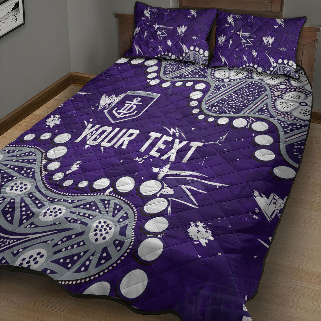Personalized Fremantle Dockers Quilt Bed Set Aboriginal Pattern with Graffiti Style