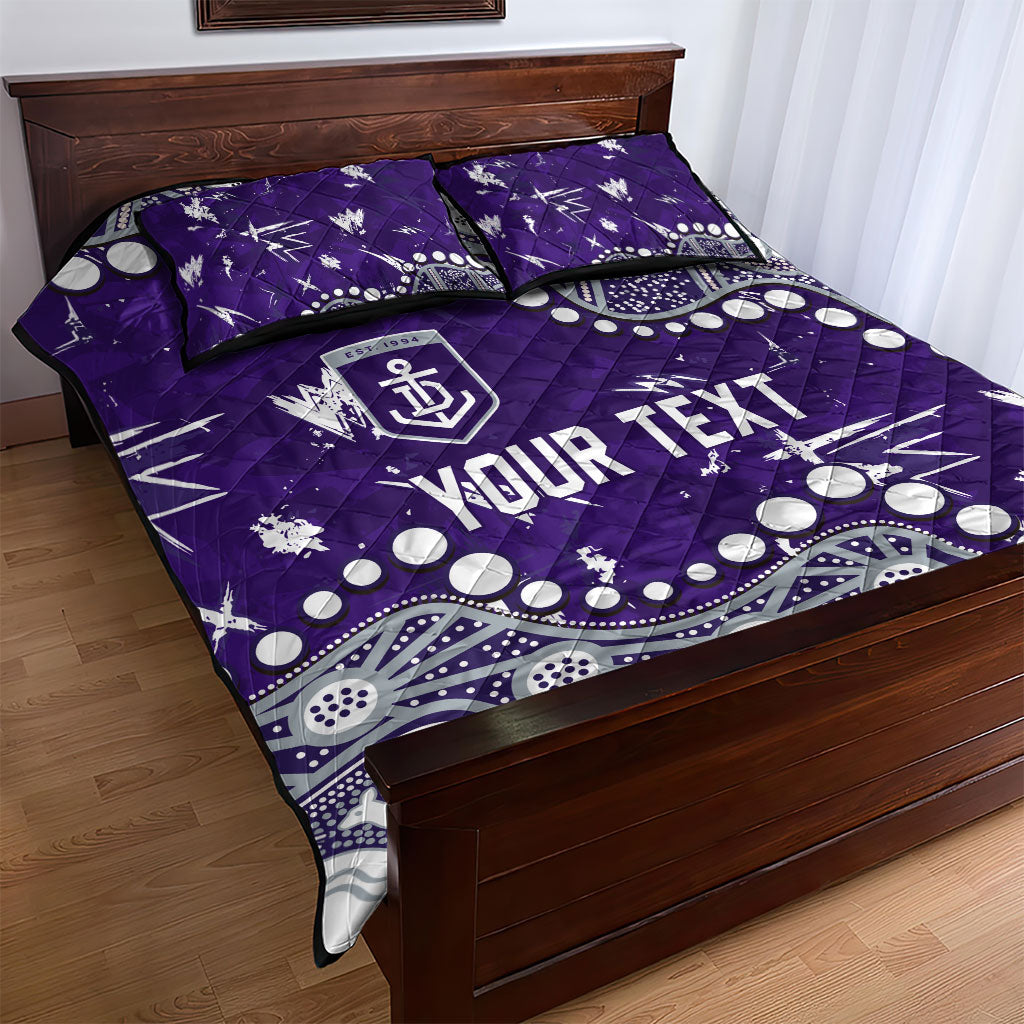 Personalized Fremantle Dockers Quilt Bed Set Aboriginal Pattern with Graffiti Style