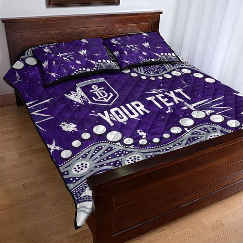 Personalized Fremantle Dockers Quilt Bed Set Aboriginal Pattern with Graffiti Style