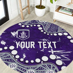 Personalized Fremantle Dockers Round Carpet Aboriginal Pattern with Graffiti Style