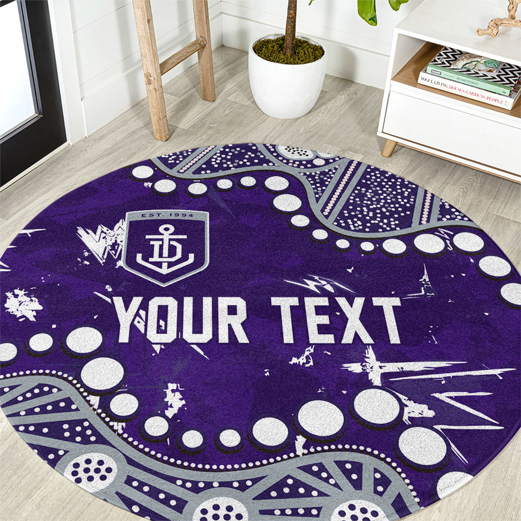 Personalized Fremantle Dockers Round Carpet Aboriginal Pattern with Graffiti Style