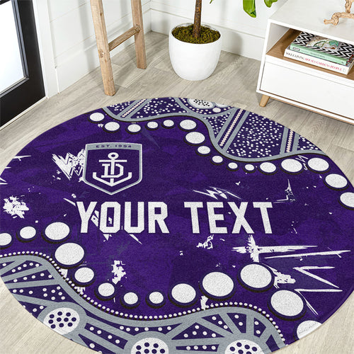 Personalized Fremantle Dockers Round Carpet Aboriginal Pattern with Graffiti Style