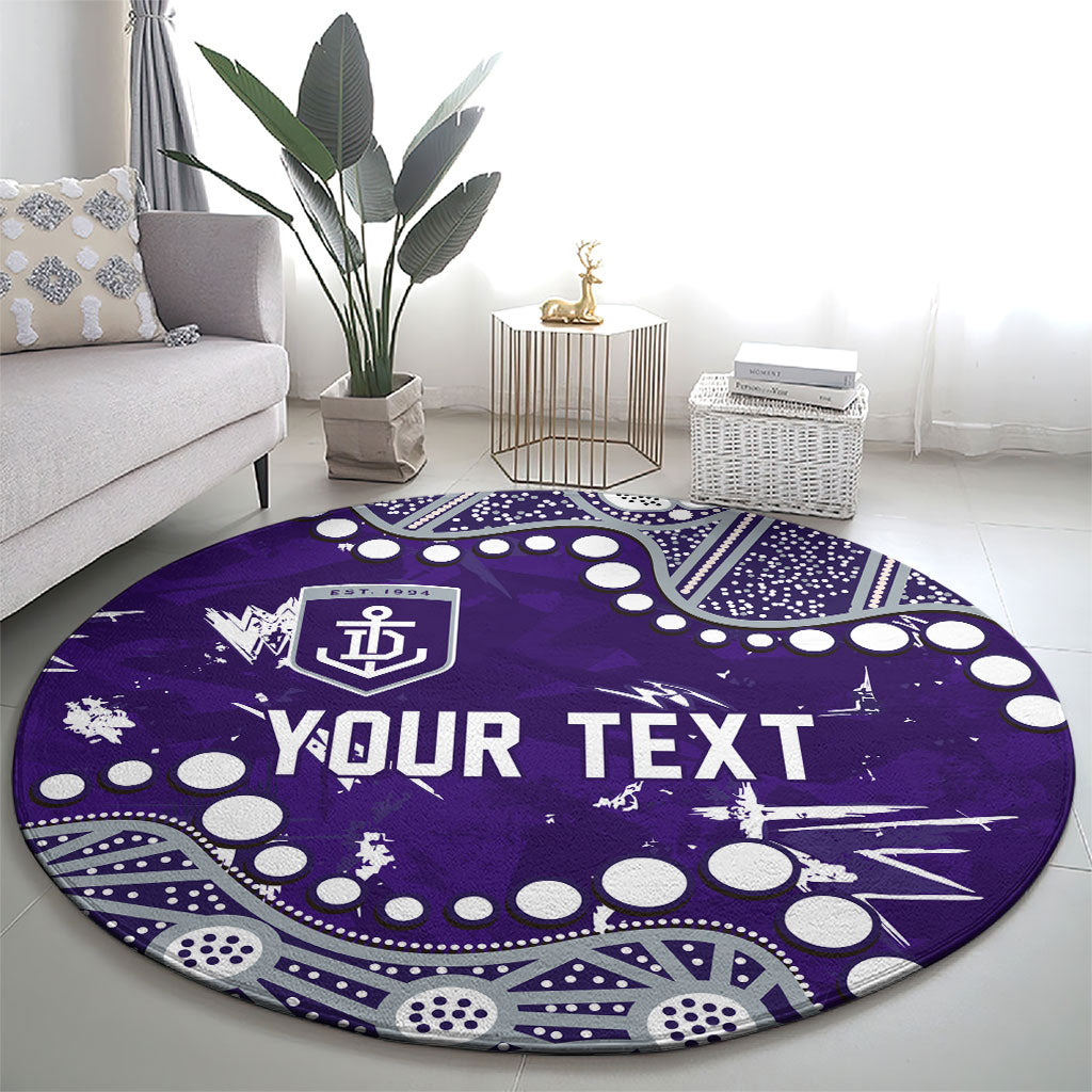 Personalized Fremantle Dockers Round Carpet Aboriginal Pattern with Graffiti Style
