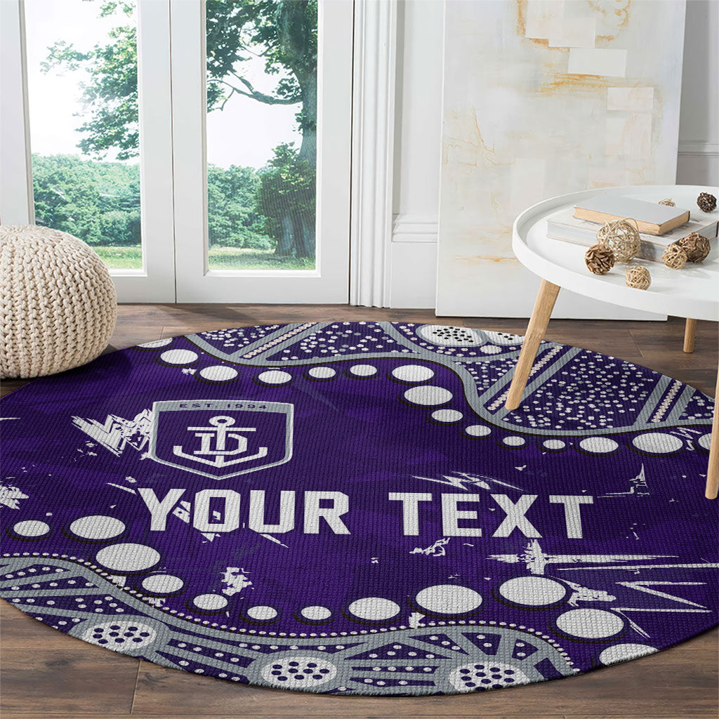 Personalized Fremantle Dockers Round Carpet Aboriginal Pattern with Graffiti Style