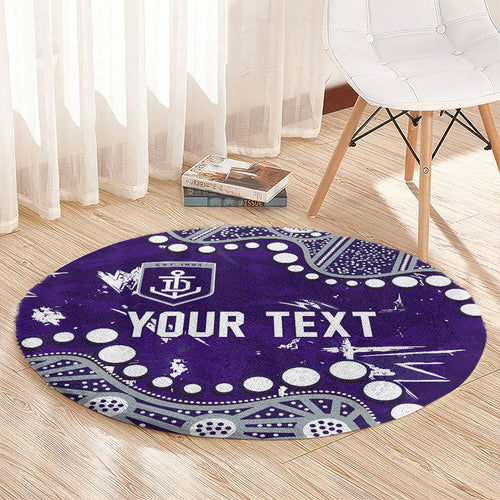 Personalized Fremantle Dockers Round Carpet Aboriginal Pattern with Graffiti Style