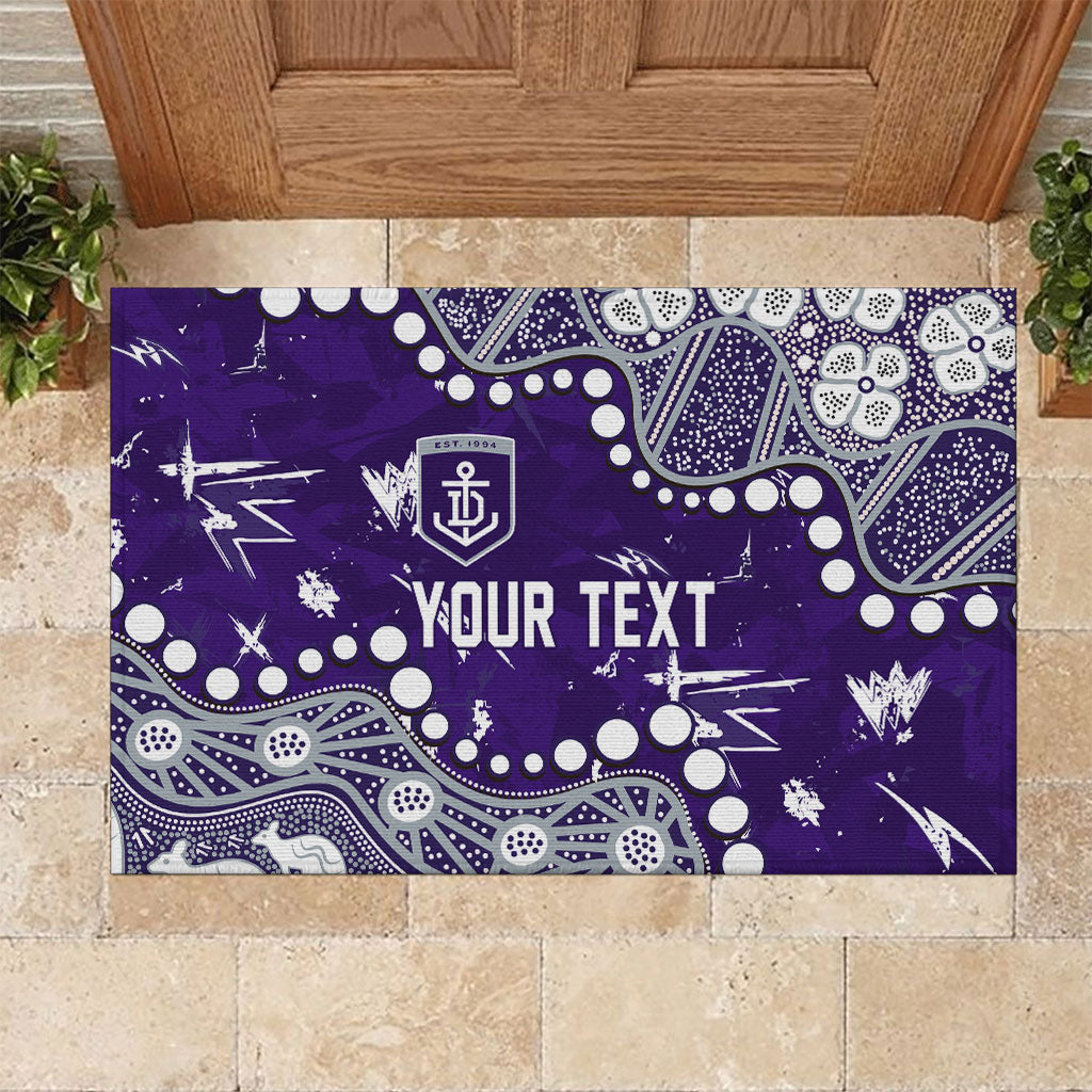 Personalized Fremantle Dockers Rubber Doormat Aboriginal Pattern with Graffiti Style