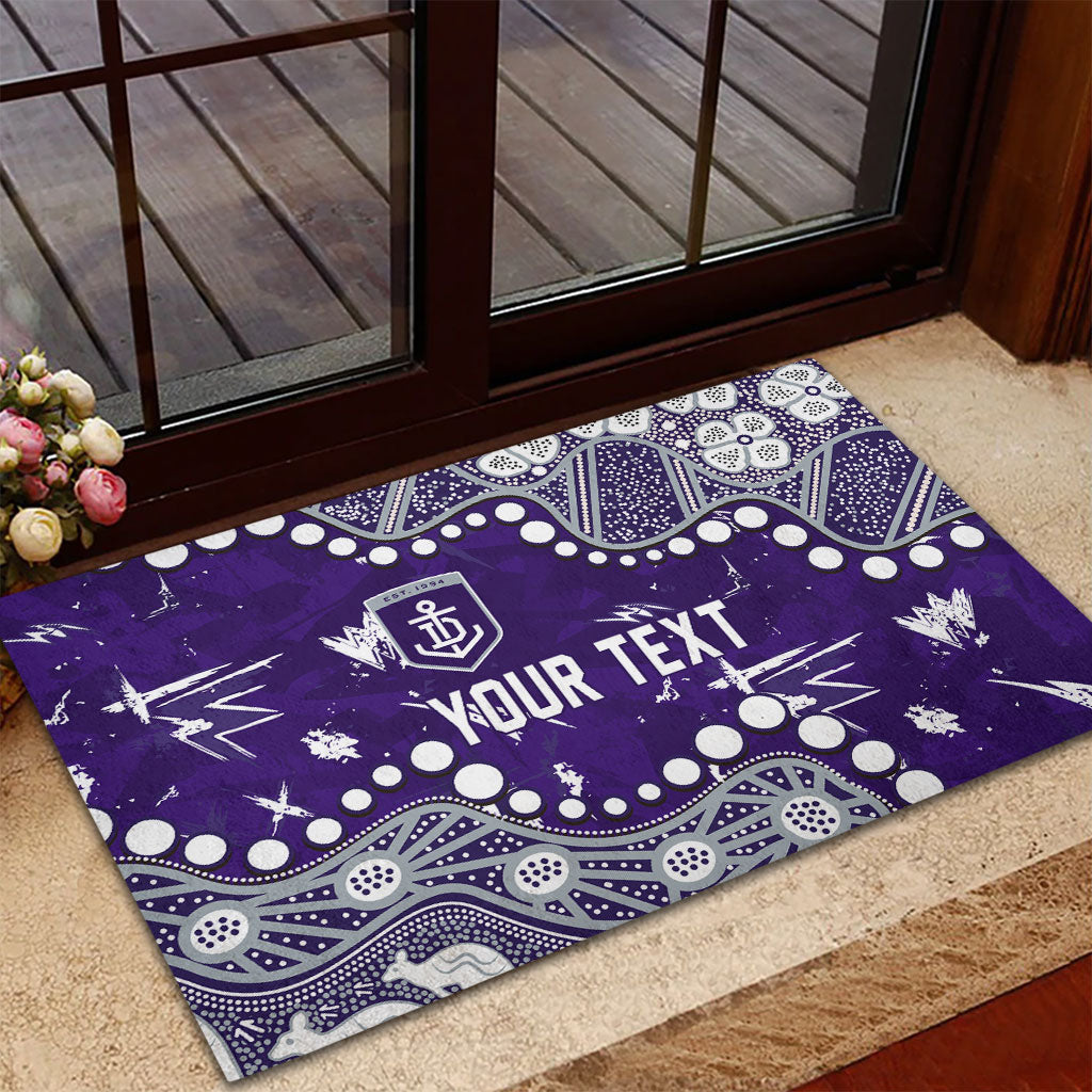 Personalized Fremantle Dockers Rubber Doormat Aboriginal Pattern with Graffiti Style