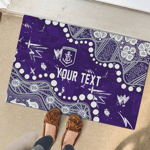 Personalized Fremantle Dockers Rubber Doormat Aboriginal Pattern with Graffiti Style