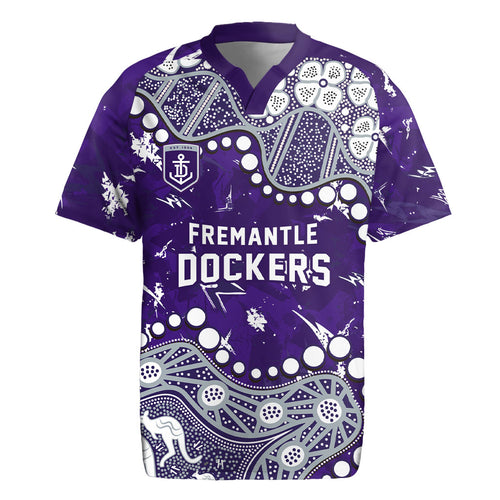 Personalized Fremantle Dockers Rugby Jersey Aboriginal Pattern with Graffiti Style