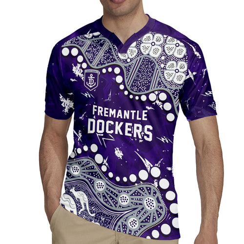 Personalized Fremantle Dockers Rugby Jersey Aboriginal Pattern with Graffiti Style