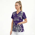 Personalized Fremantle Dockers Scrub Top Aboriginal Pattern with Graffiti Style