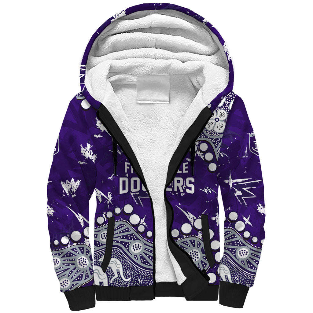 Personalized Fremantle Dockers Sherpa Hoodie Aboriginal Pattern with Graffiti Style