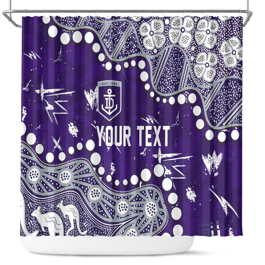 Personalized Fremantle Dockers Shower Curtain Aboriginal Pattern with Graffiti Style