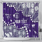 Personalized Fremantle Dockers Shower Curtain Aboriginal Pattern with Graffiti Style