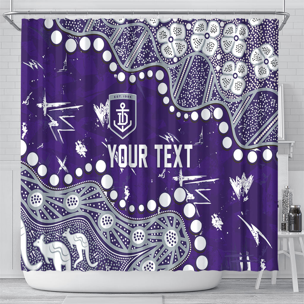 Personalized Fremantle Dockers Shower Curtain Aboriginal Pattern with Graffiti Style