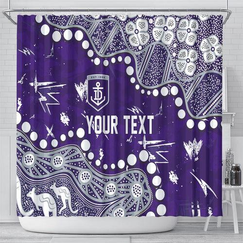 Personalized Fremantle Dockers Shower Curtain Aboriginal Pattern with Graffiti Style