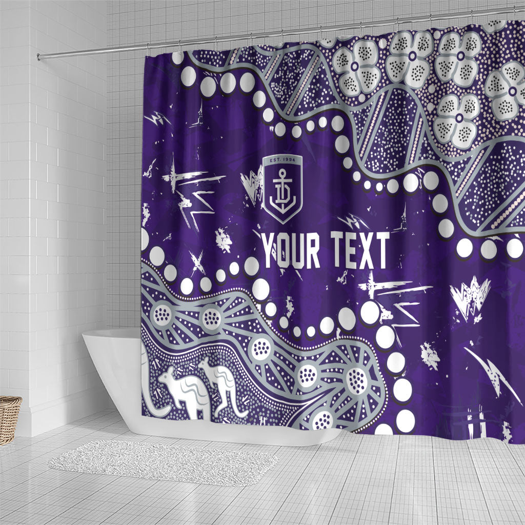 Personalized Fremantle Dockers Shower Curtain Aboriginal Pattern with Graffiti Style