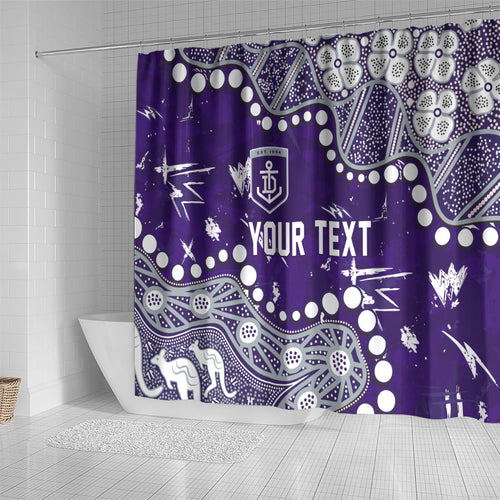 Personalized Fremantle Dockers Shower Curtain Aboriginal Pattern with Graffiti Style