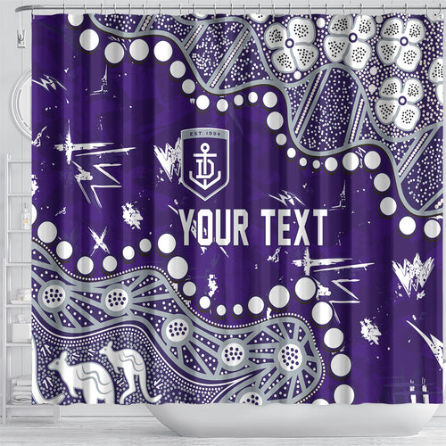 Personalized Fremantle Dockers Shower Curtain Aboriginal Pattern with Graffiti Style