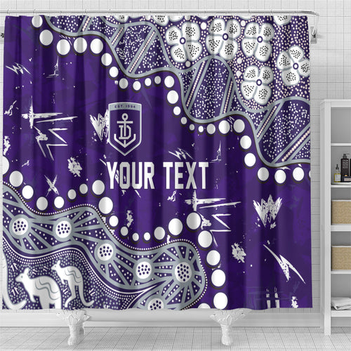 Personalized Fremantle Dockers Shower Curtain Aboriginal Pattern with Graffiti Style