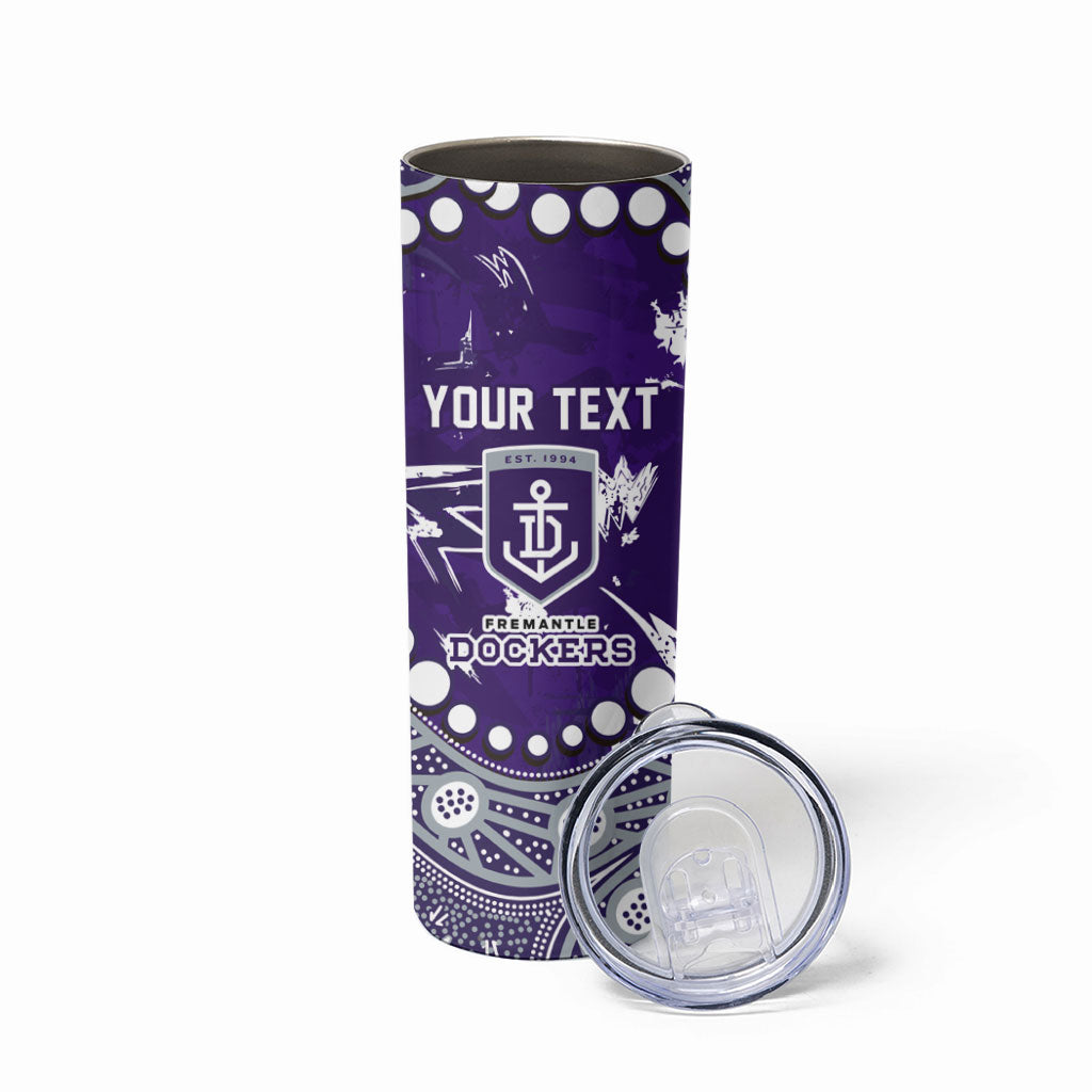 Personalized Fremantle Dockers Skinny Tumbler Aboriginal Pattern with Graffiti Style