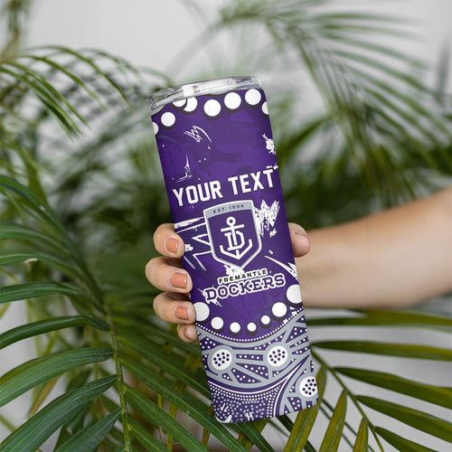 Personalized Fremantle Dockers Skinny Tumbler Aboriginal Pattern with Graffiti Style