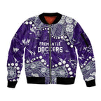 Personalized Fremantle Dockers Sleeve Zip Bomber Jacket Aboriginal Pattern with Graffiti Style