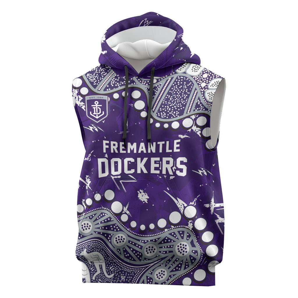 Personalized Fremantle Dockers Sleeveless Hoodie Aboriginal Pattern with Graffiti Style