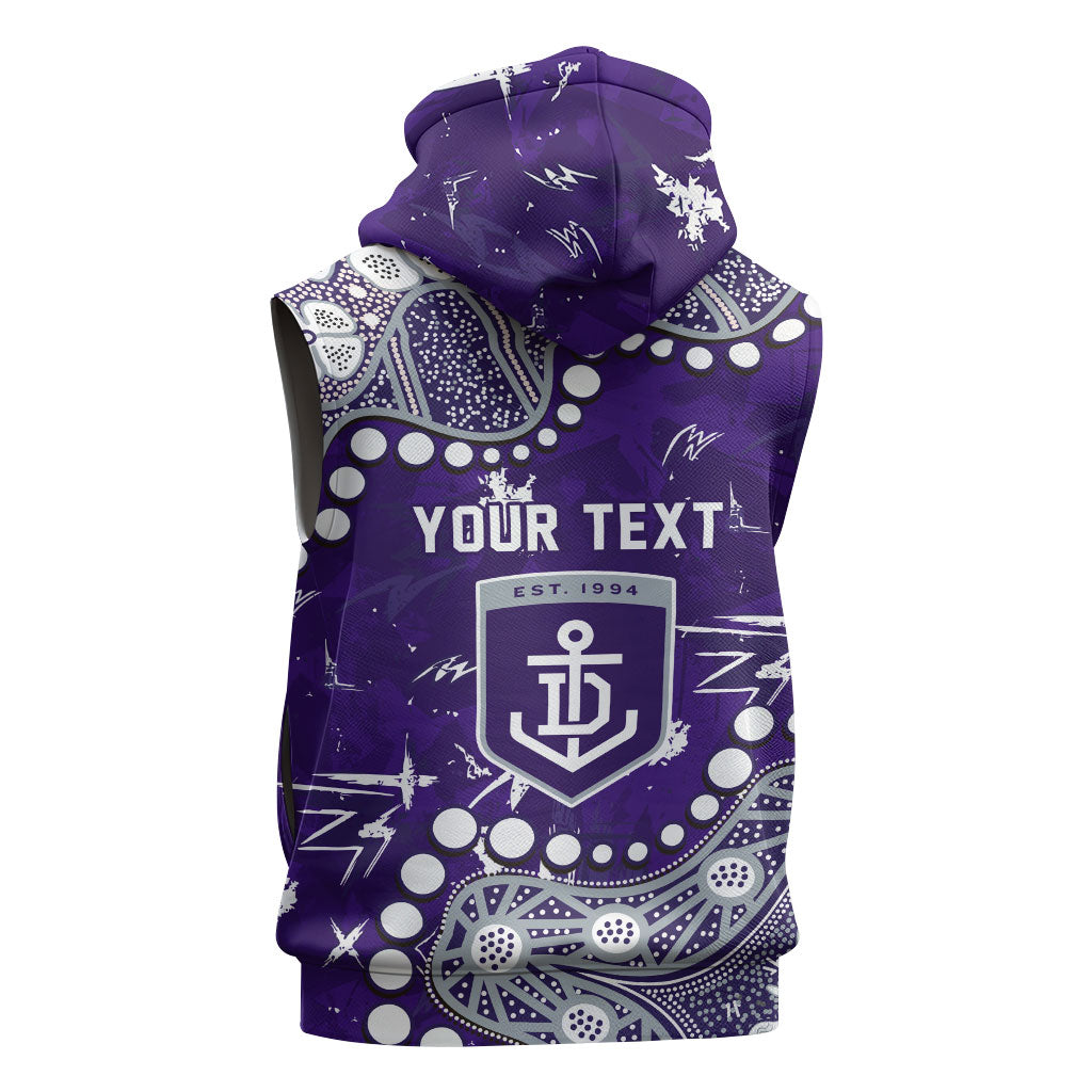 Personalized Fremantle Dockers Sleeveless Hoodie Aboriginal Pattern with Graffiti Style