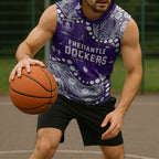 Personalized Fremantle Dockers Sleeveless Hoodie Aboriginal Pattern with Graffiti Style