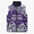 Personalized Fremantle Dockers Sleeveless Puffer Jacket Aboriginal Pattern with Graffiti Style