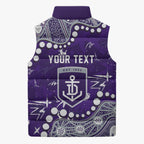 Personalized Fremantle Dockers Sleeveless Puffer Jacket Aboriginal Pattern with Graffiti Style