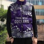 Personalized Fremantle Dockers Sleeveless Puffer Jacket Aboriginal Pattern with Graffiti Style