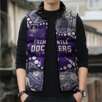 Personalized Fremantle Dockers Sleeveless Puffer Jacket Aboriginal Pattern with Graffiti Style