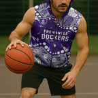 Personalized Fremantle Dockers Sleeveless Zip Hoodie Aboriginal Pattern with Graffiti Style