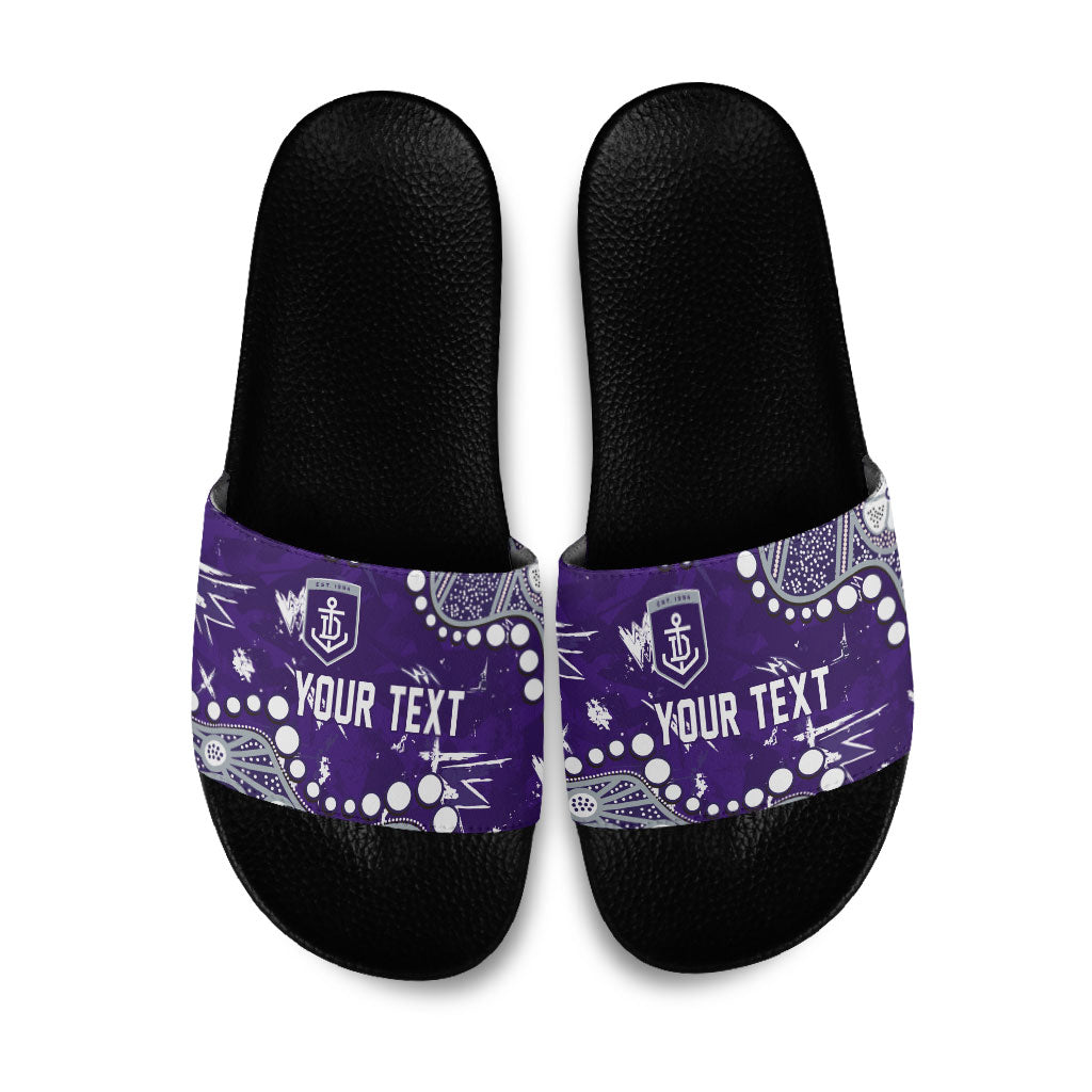 Personalized Fremantle Dockers Slide Sandals Aboriginal Pattern with Graffiti Style