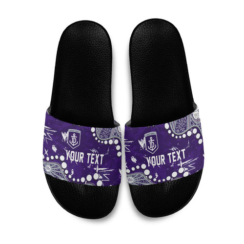 Personalized Fremantle Dockers Slide Sandals Aboriginal Pattern with Graffiti Style