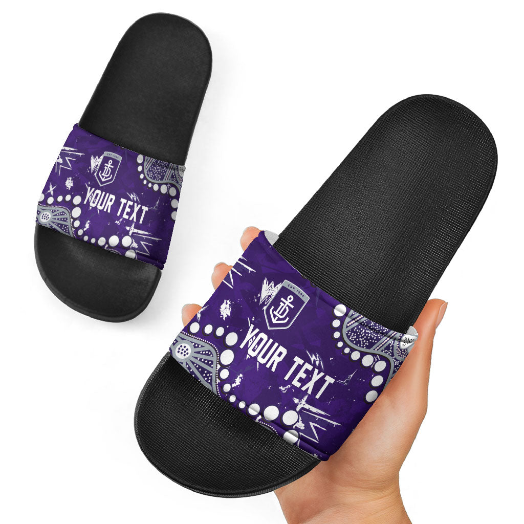 Personalized Fremantle Dockers Slide Sandals Aboriginal Pattern with Graffiti Style