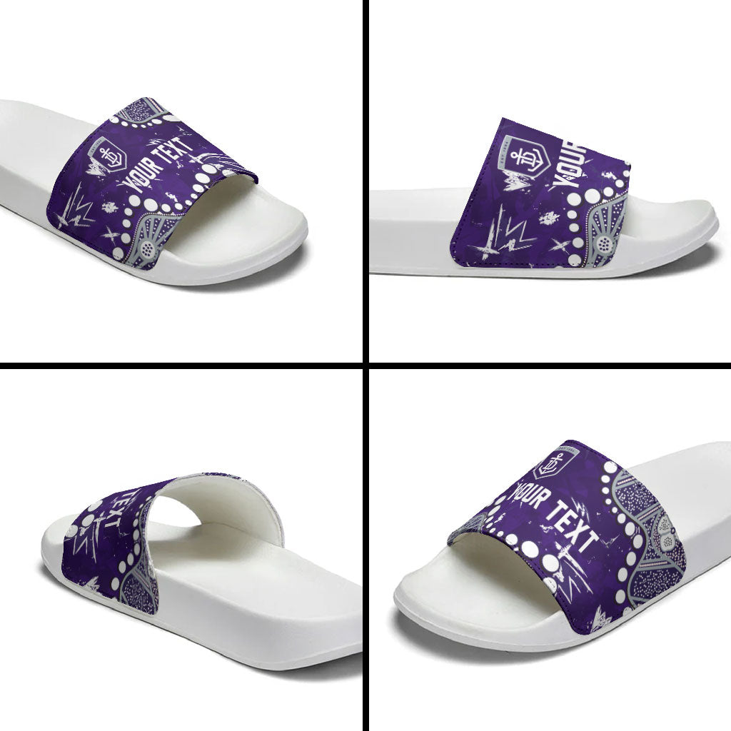 Personalized Fremantle Dockers Slide Sandals Aboriginal Pattern with Graffiti Style