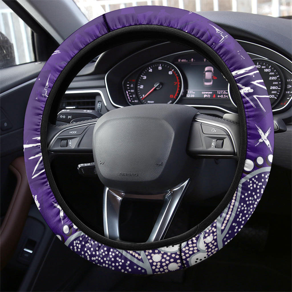 Fremantle Dockers Steering Wheel Cover Aboriginal Pattern with Graffiti Style
