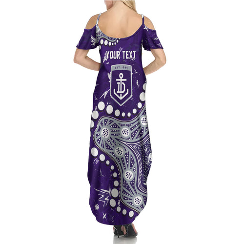 Personalized Fremantle Dockers Summer Maxi Dress Aboriginal Pattern with Graffiti Style
